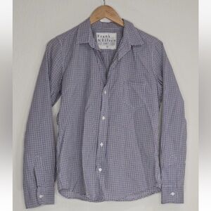 Frank & Eileen Barry Shirt Button Up Red Blue Plaid Flannel Pocket Size M
